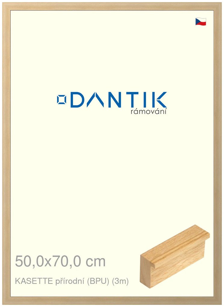 DANTIK rám na obraz 50x70 | KASSETTE přírodní (BPU) (Plexi Čiré)