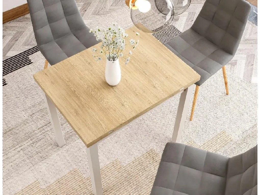 Rozkladací jedálenský stôl FLIP 80(160)X80 cm, dub Cremona Torro/kašmír