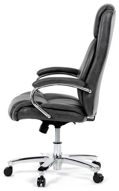 Kancelárske kreslo RYZAR — ekokoža, sivá, nosnosť 150 kg