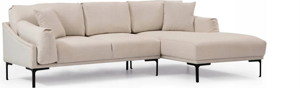 Rohová sedačka Leonero (p) (krémová čierna)