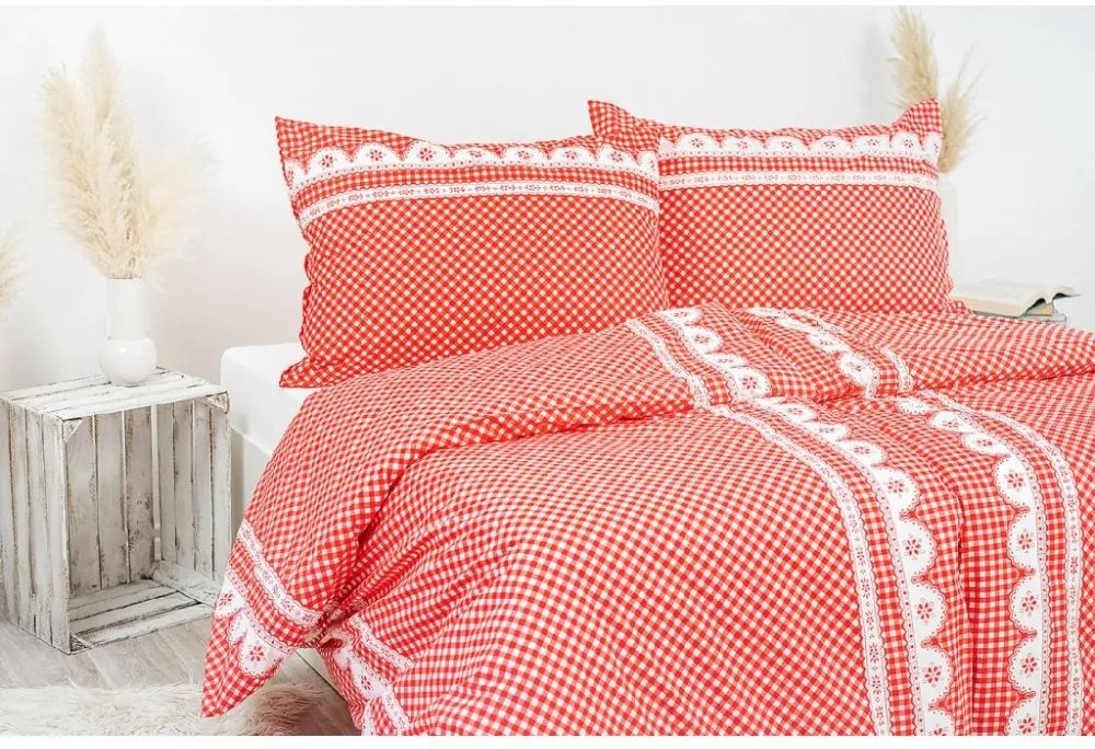 Stanex Luxusné obliečky 100% Bavlna babičkine údolie červené 140x220/70x90 cm