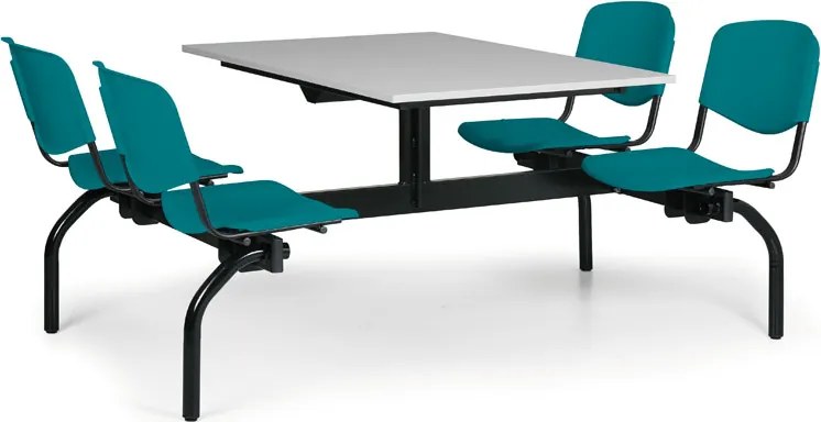 Euroseat Jedálenský set 1930 x 1200 mm - doska sivá, zelené sedadlá