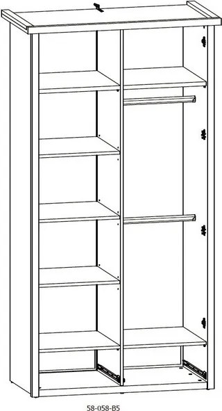 Šatníková skriňa Luca, 2-dverová