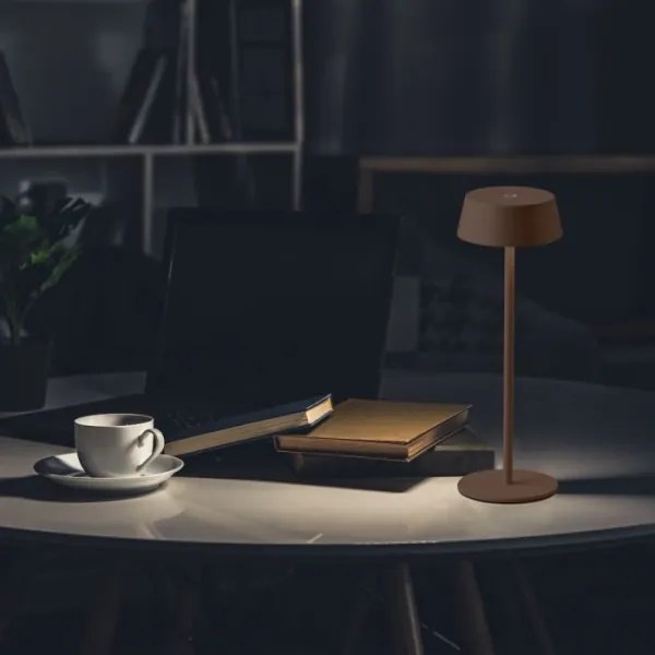 LED Vonkajšia stmievateľná dotyková dobíjacia stolná lampa LED/2W/5V IP54 hnedá