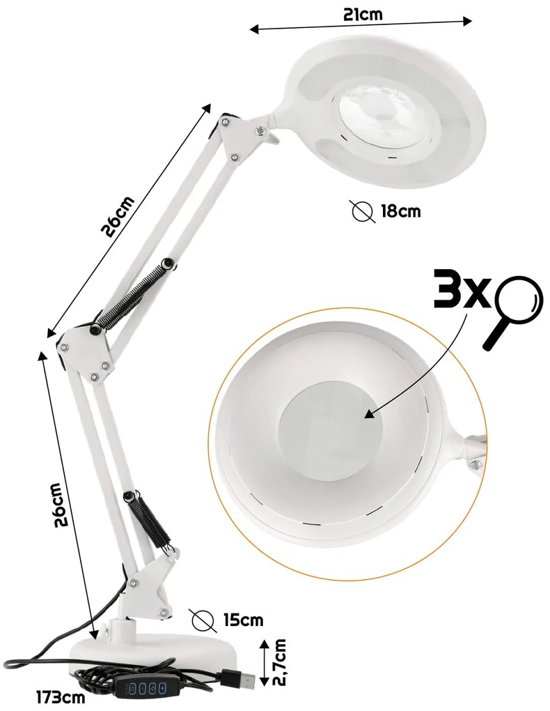 BERGE Stolná LED lampa 8W CCT biela