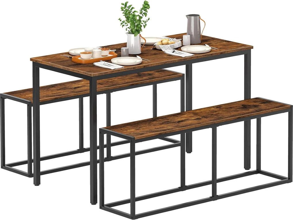 Jídelní lavice Vasagle Reny 120 cm černá/hnědá
