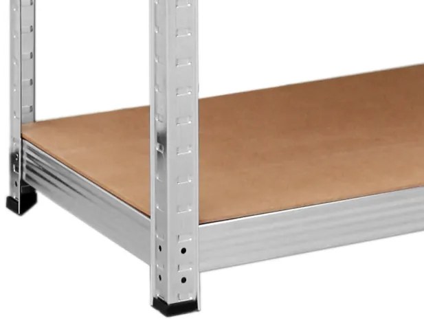 Regál 205x120x45 cm strieborný