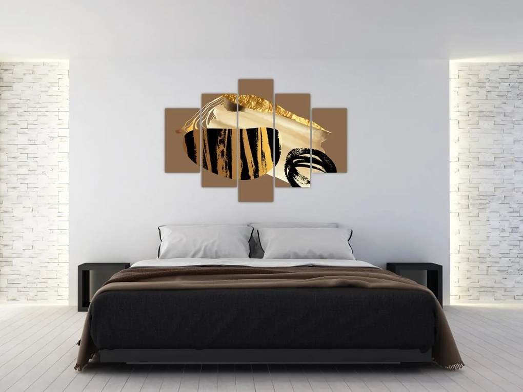 Obraz - Abstrakcia golden brown N⁰2 (150x105 cm)