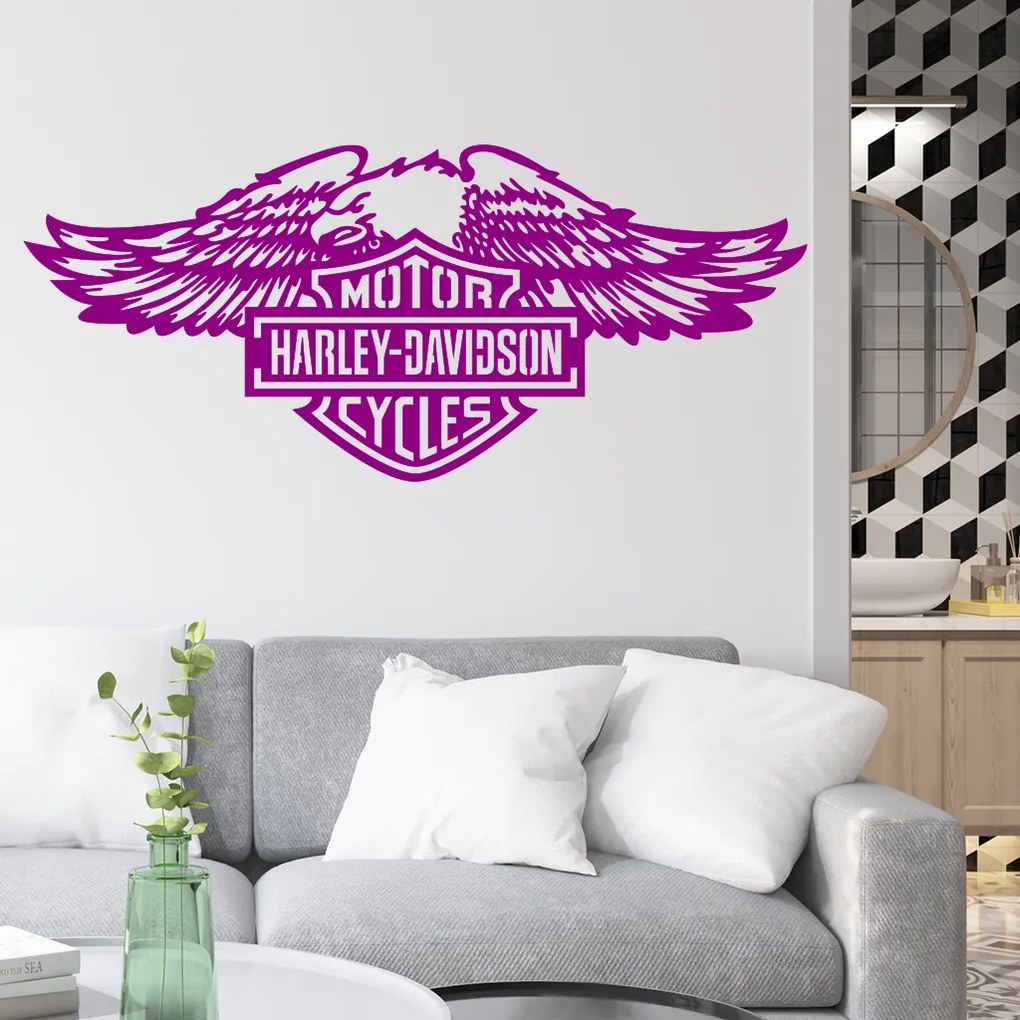 Veselá Stena Samolepka Harley Davidson orol Farba: žlutá, Veľkosť: 80 x 34 cm
