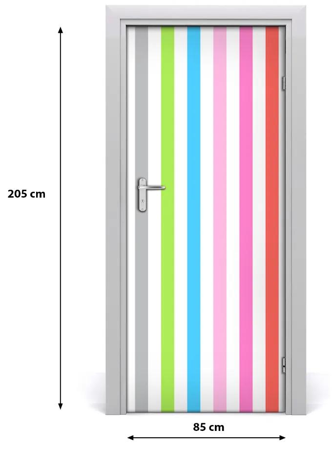 Samolepiace fototapety na dvere farebné pásky 85x205 cm