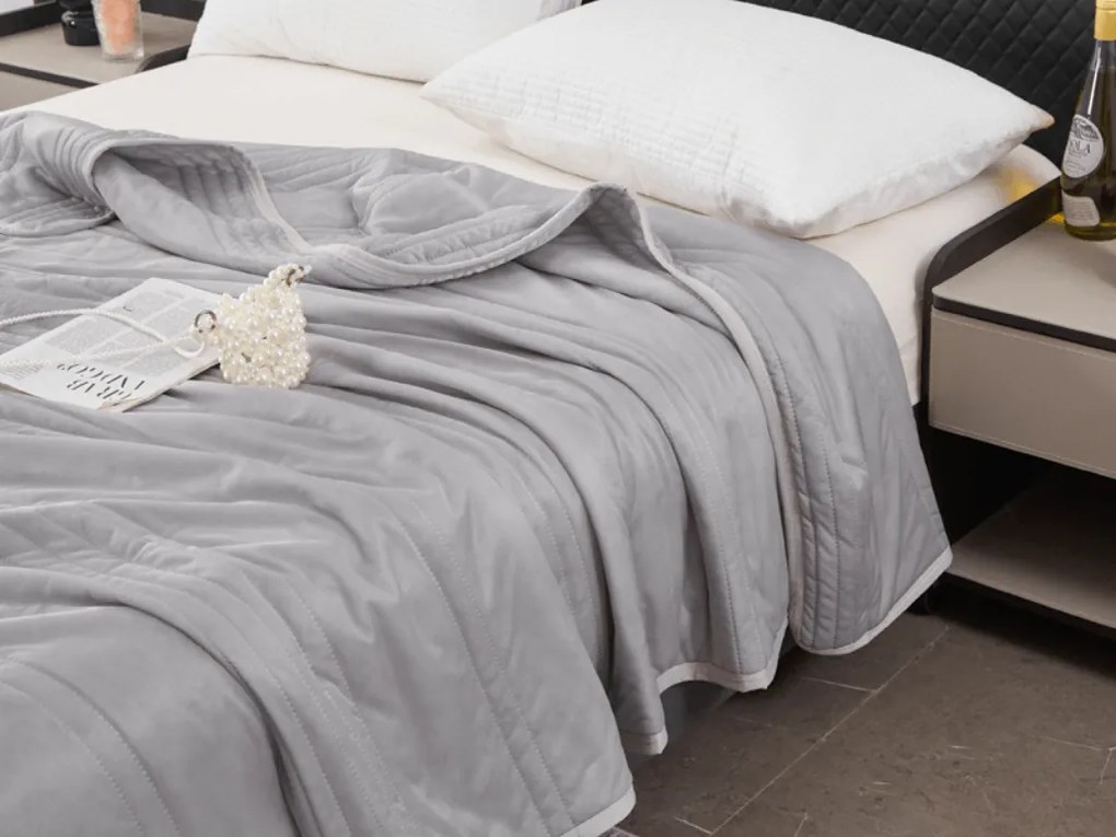 Chladiaca letná prikrývka CELIA, sivá Rozmer: 200 x 220 cm