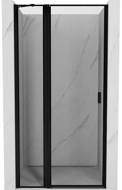 Mexen MIST, 1-krídlové sprchové dvere (1d+1s) 80x200 cm, 6mm číre sklo s čiernym rámom, ľavý variant, 8A4-080-000-70-70-L