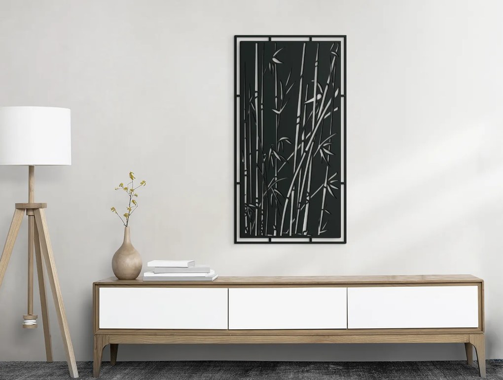 drevko Drevený obraz Bambus Rozmer obrazu: 44,5 x 24 cm, Farba dekorácie: Čierna