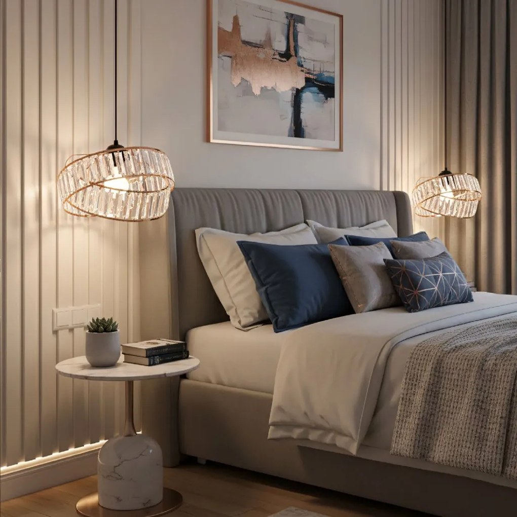 Toolight Toolight, závesné svietidlo 1xE27 APP1105-1CP, ružové zlato, OSW-06329