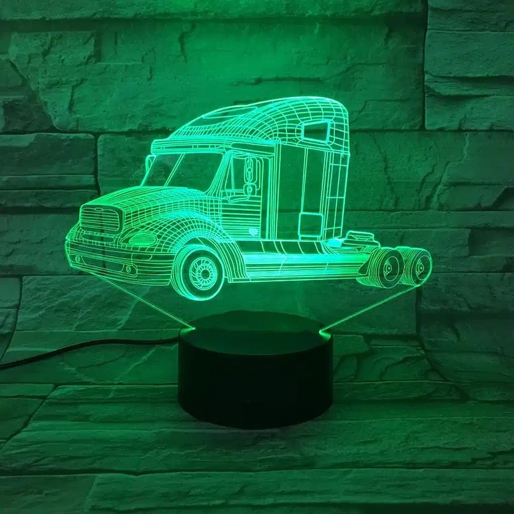 3Dmix 3DL-WD009 - 3D LED nočná lampa - Ťahač (kamión) (Wood)