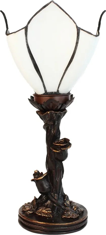 Nástěnná lampa Tiffany Flower White - Ř 18*32 cm E14/max 1*25W
