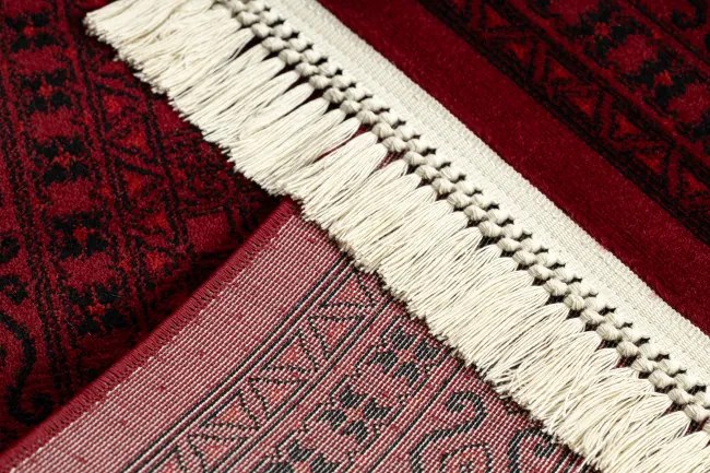 Koberec ORIENT 2958 so strapcami / rám, orientálny / klasický, bordový / čierny