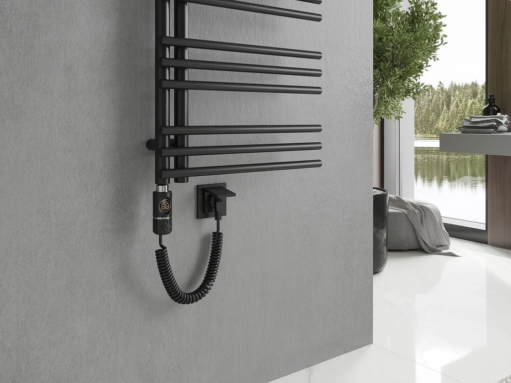 Mexen Neptun, elektrické vykurovacie teleso 1200 x 500 mm, 600 W, čierna, W101-1200-500-2600-70