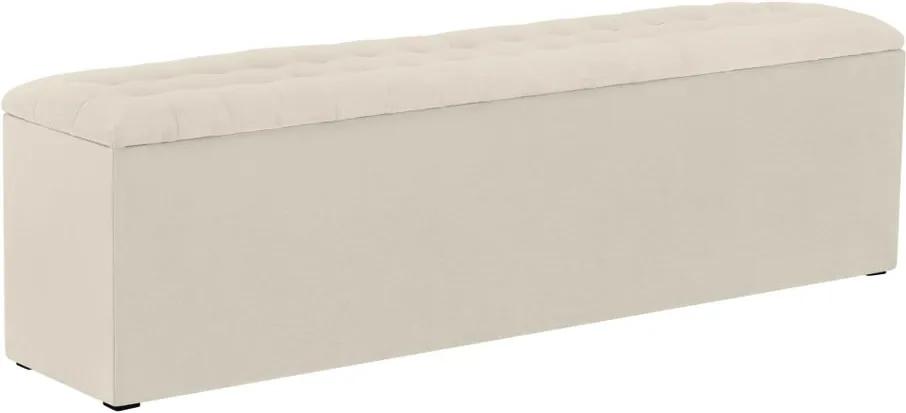 Krémovobiela leňoška s úložným priestorom Windsor & Co Sofas Nova, 140 × 47 cm