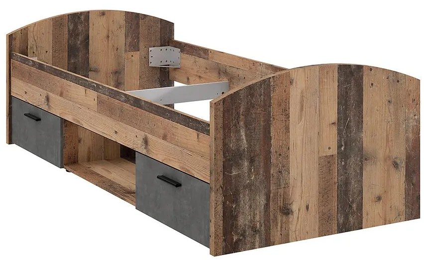Posteľ Oldheaven WNL09-C943 old wood/beton