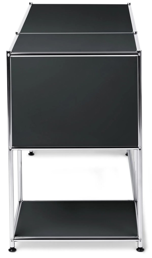 Kovový písací stôl »CN3« s výklopnými dvierkami, čierny