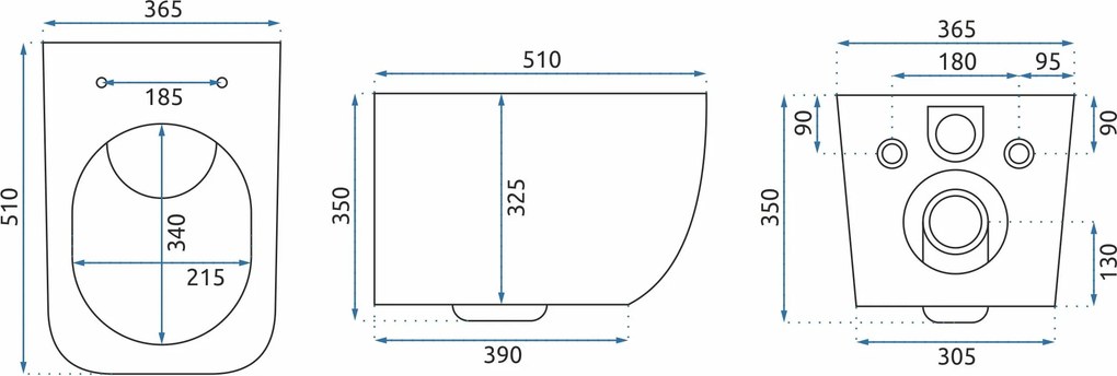 Závesná WC misa so SoftClose sedadlom REA MARTIN SLIM RIMLESS, biela