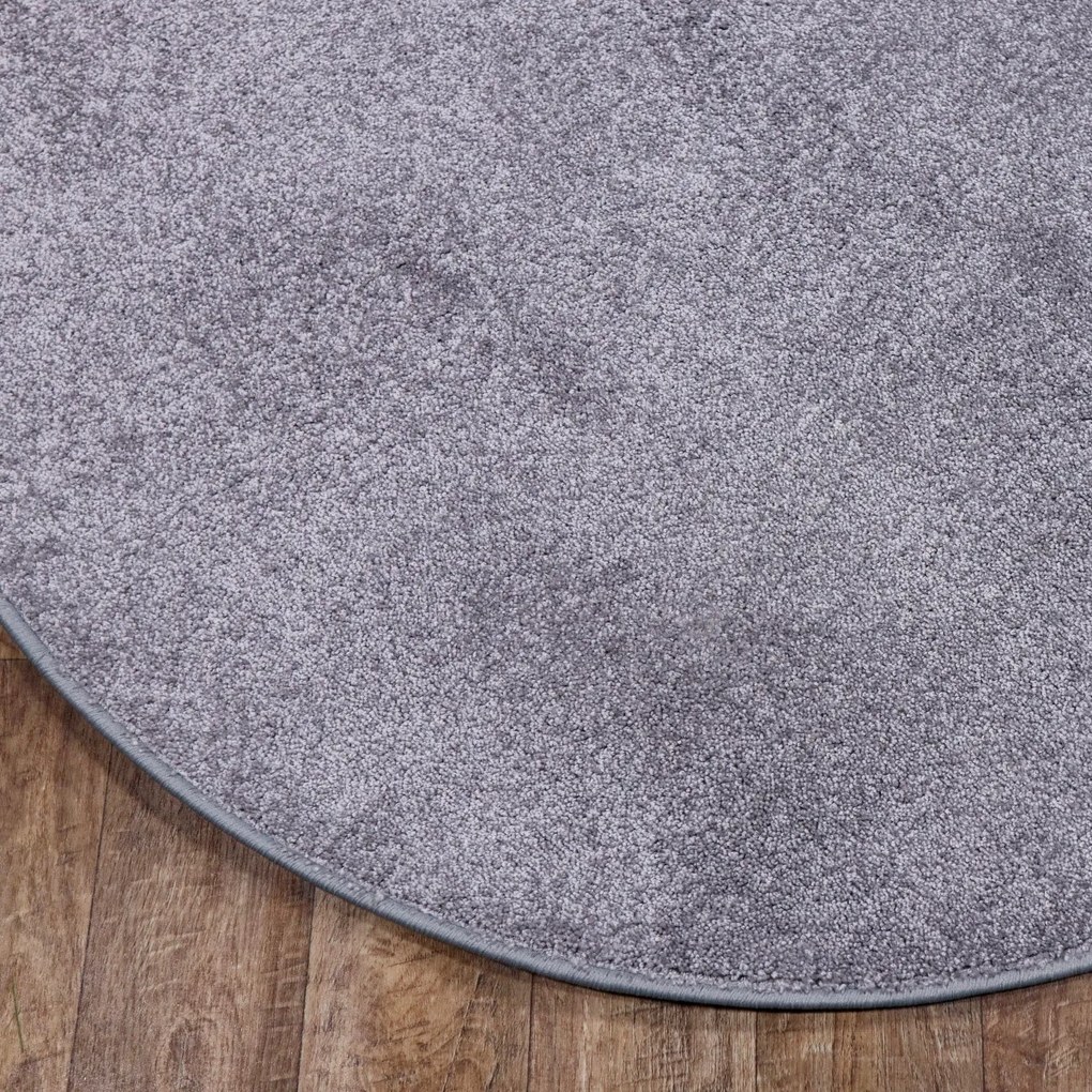 Kusový koberec Velur Ultra strieborný kruh, 400x400 (priemer) kruh, šedá, obývacia izba, AladinWorld Expres