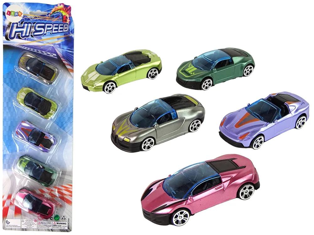 Lean Toys Súprava farebných autíčok – 5ks.