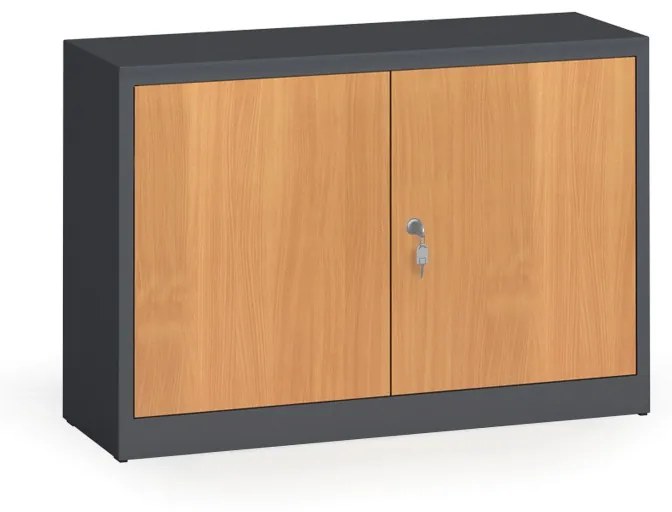 Alfa 3 Zvárané skrine s lamino dverami, 800 x 1200 x 400 mm, RAL 7016/buk
