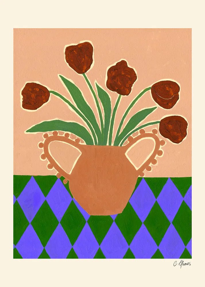 Moikka Plagát Red Tulips by Carla Llanos 70x100