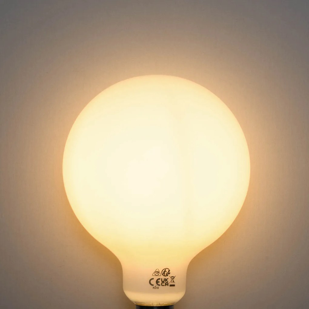 Sada 5 E27 stmievateľných opálových G125 LED žiaroviek 5W 450 lm 2200K
