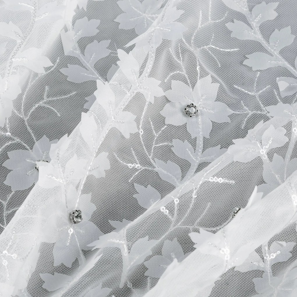 ZÁCLONA NA KRÚŽKOCH EVA MINGE INGA 140X250 CM BIELA