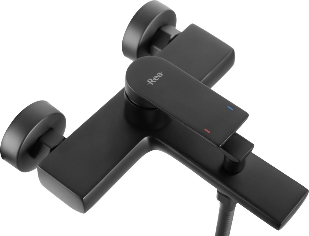 Rea Verso, vaňová batéria s ručnou sprchovou súpravou, čierna matná, REA-B7903