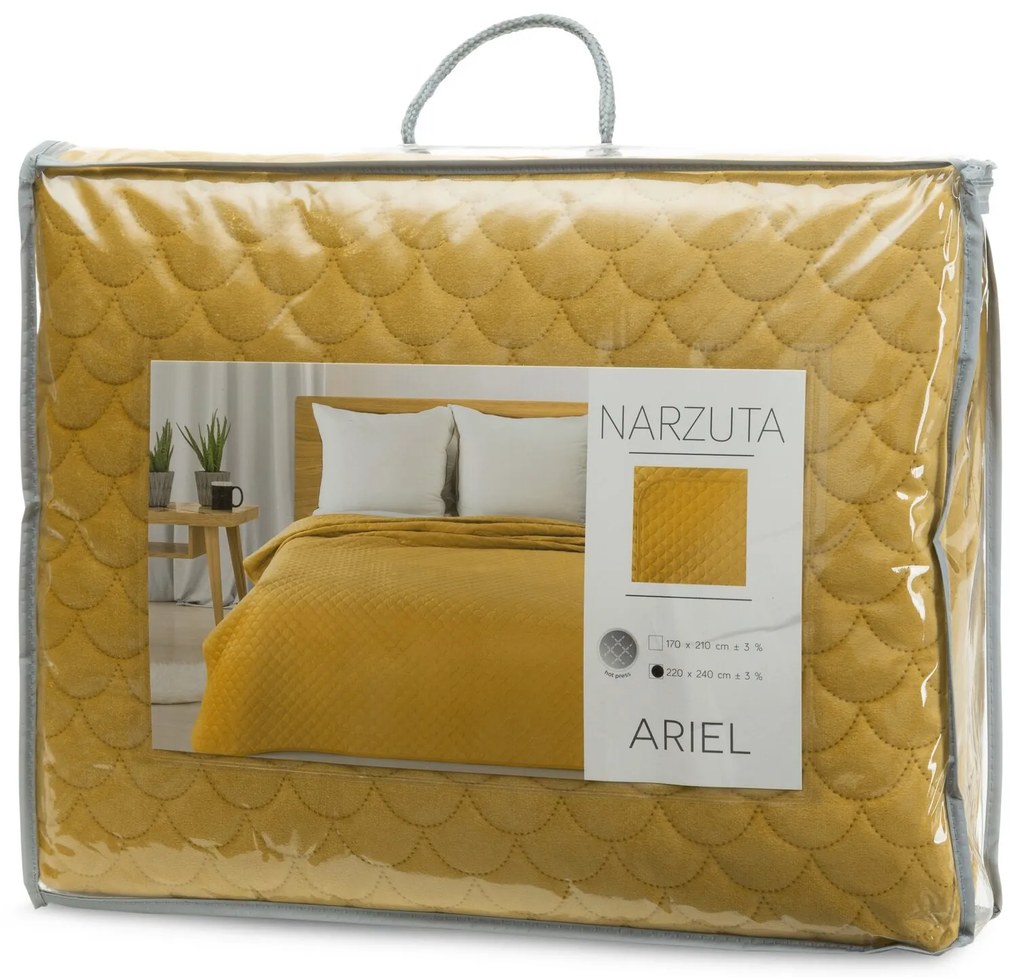 PREHOZ NA POSTEĽ ARIEL 220X240 CM HORČICOVÝ