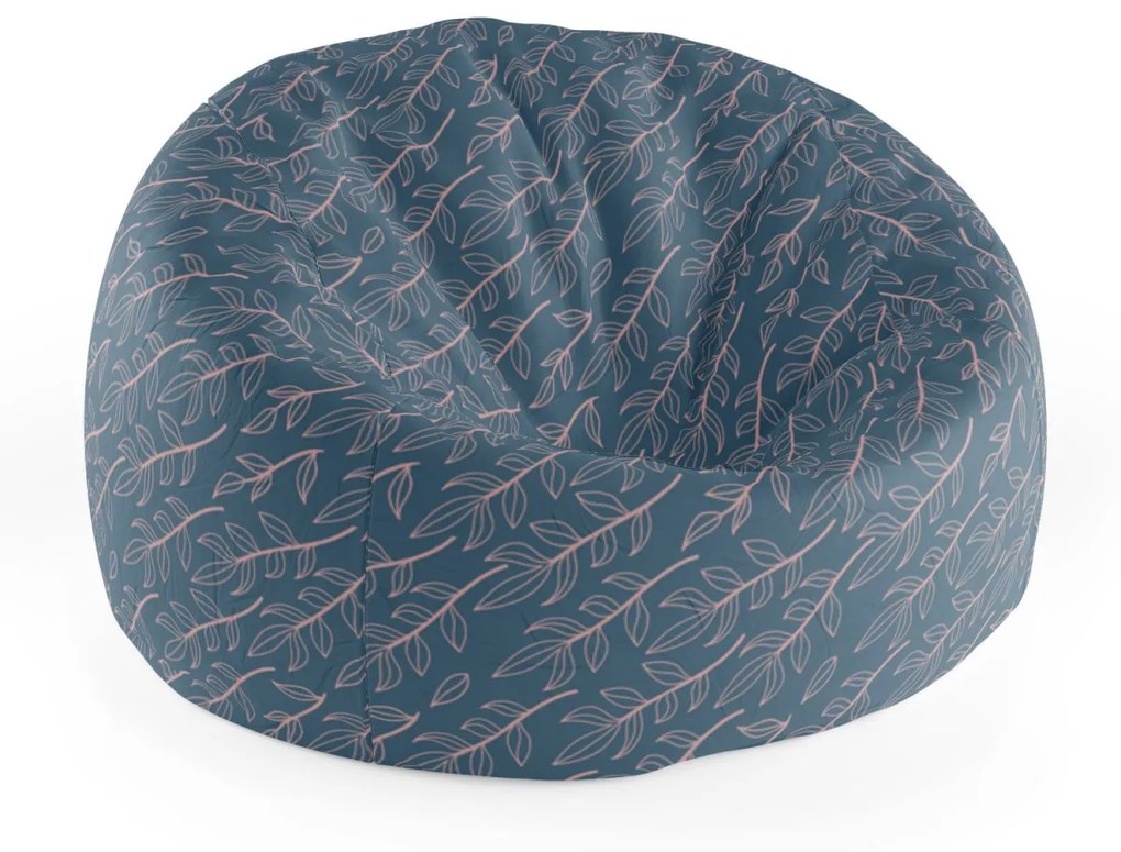 Sablio Sedací vak Cocoon Růžové malované lístky - 115 x 75 cm x 45 cm
