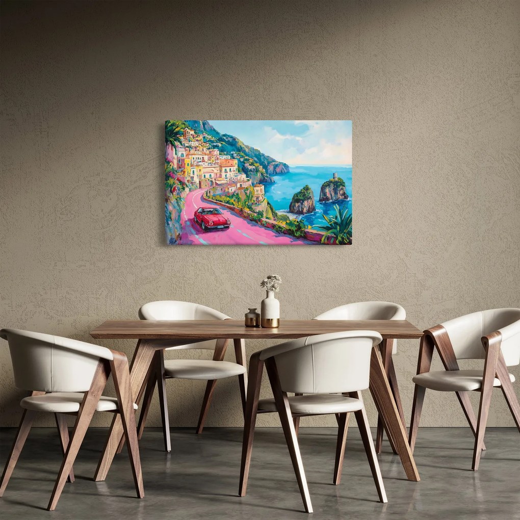 Obraz - Ružová cesta na pobreží (90x60 cm)