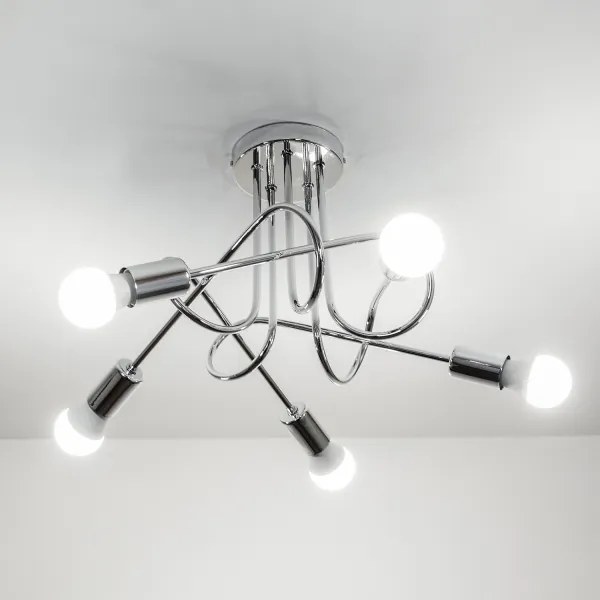 Prisadený luster OXFORD 5xE27/15W/230V lesklý chróm