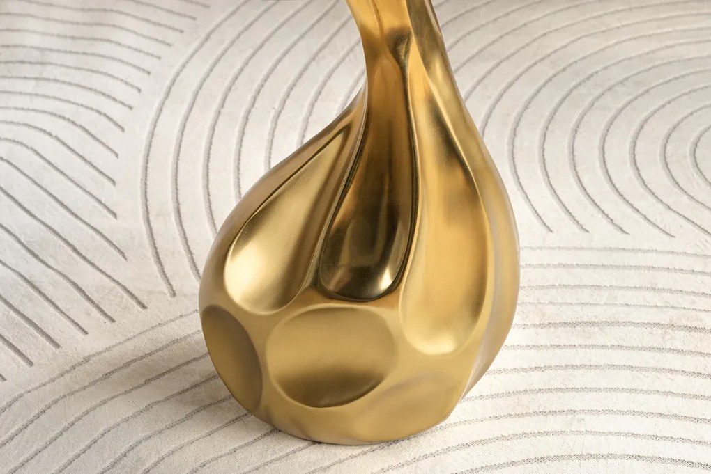 Príručný stolík TEAR 60cm zlatobiely mramor