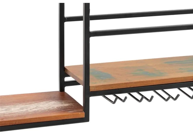 furniture-nabytek.cz - Masívna závesná polica Aro z kovu a dreva, lakovaná, hnedá – 100×20×41 cm