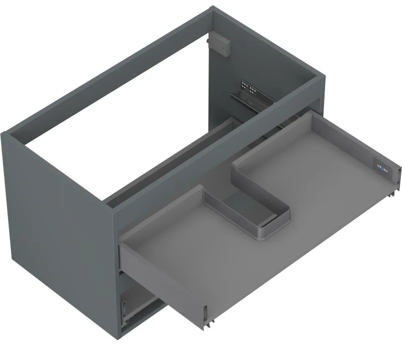 Mexen Box-A, závesná skrinka 80 cm, 2 zásuvky, grafitová matná, 91AX0-0800-470-2-66