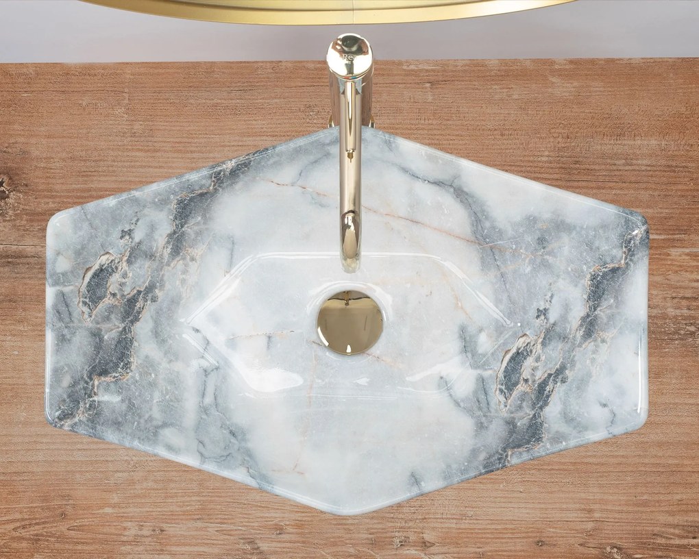 Rea Vegas Granit umývadlo, 57 x 37 cm, imitácia kameňa-granit, REA-U5602