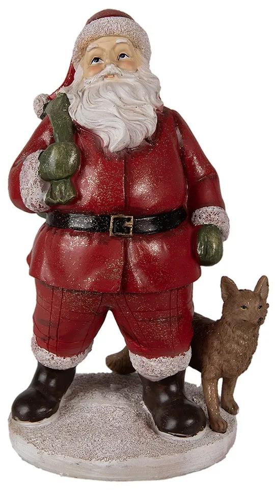 Vianočné dekorácie Socha Santa s líškou - 16*14*26 cm