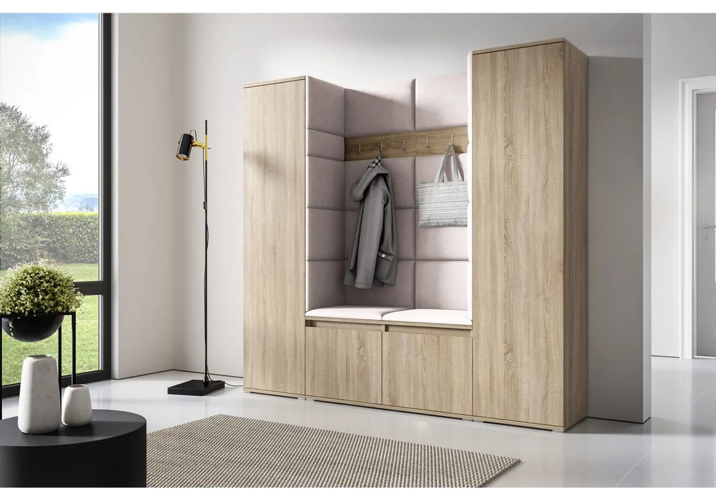 Predsieňová stena AMI 31 Bez zrkadla Biela Tmavo modrá