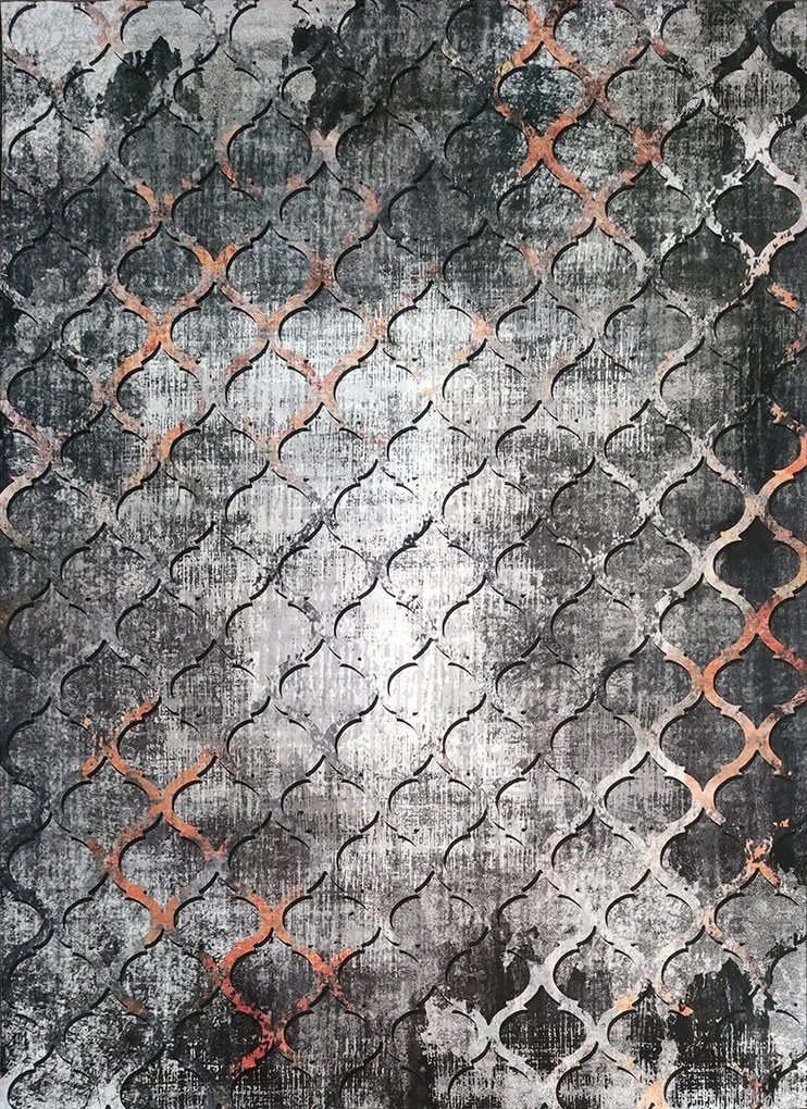 BE Koberec Porte 0066 GREY GOLD – sivý žltý obdĺžnikový Rozmer: 50x80 cm