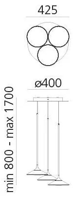 Artemide 0353030A - LED Stm. luster na lanku ORSA CLUSTER LED/22W/230V 3000K