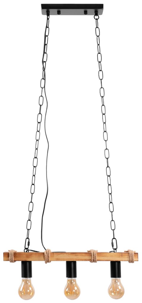 Toolight BOHO LINE, 3-bodové závesné svietidlo 3xE27 APP1319-3CP, hnedá-čierna, OSW-02461