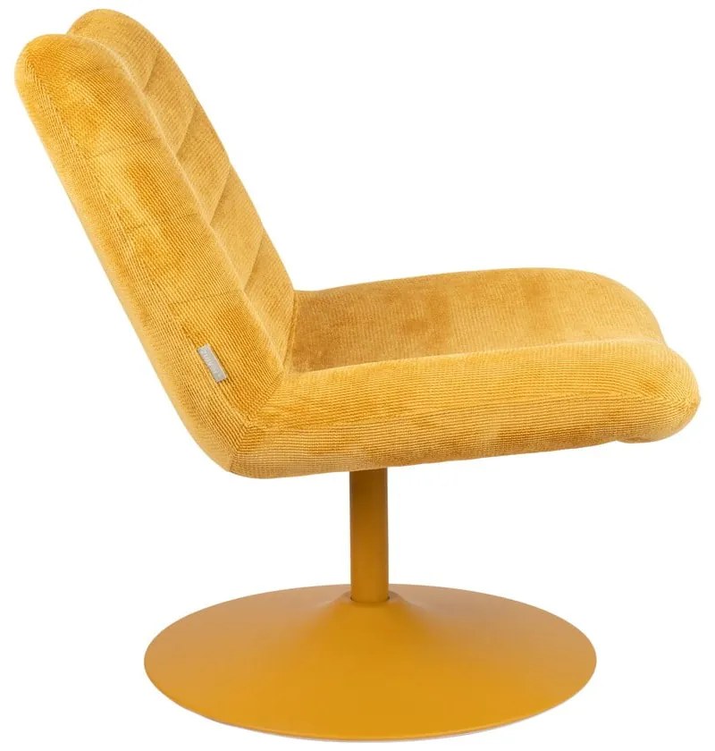 Okrovožlté zamatové kreslo Bubba – Zuiver