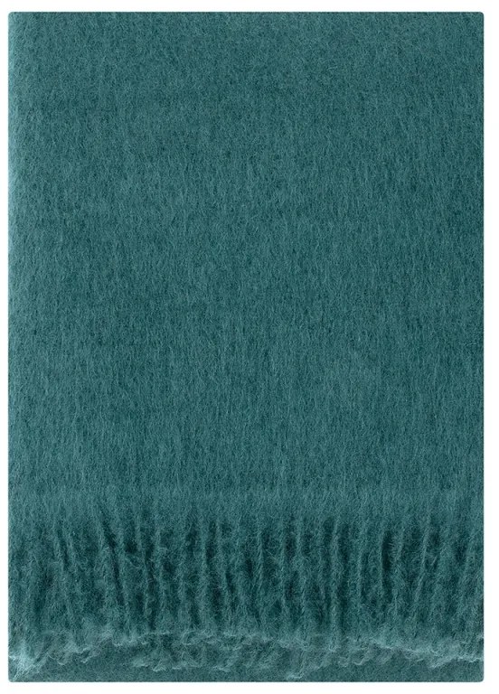 Mohérová deka Saaga Uni 130x170, smrkovo zelená