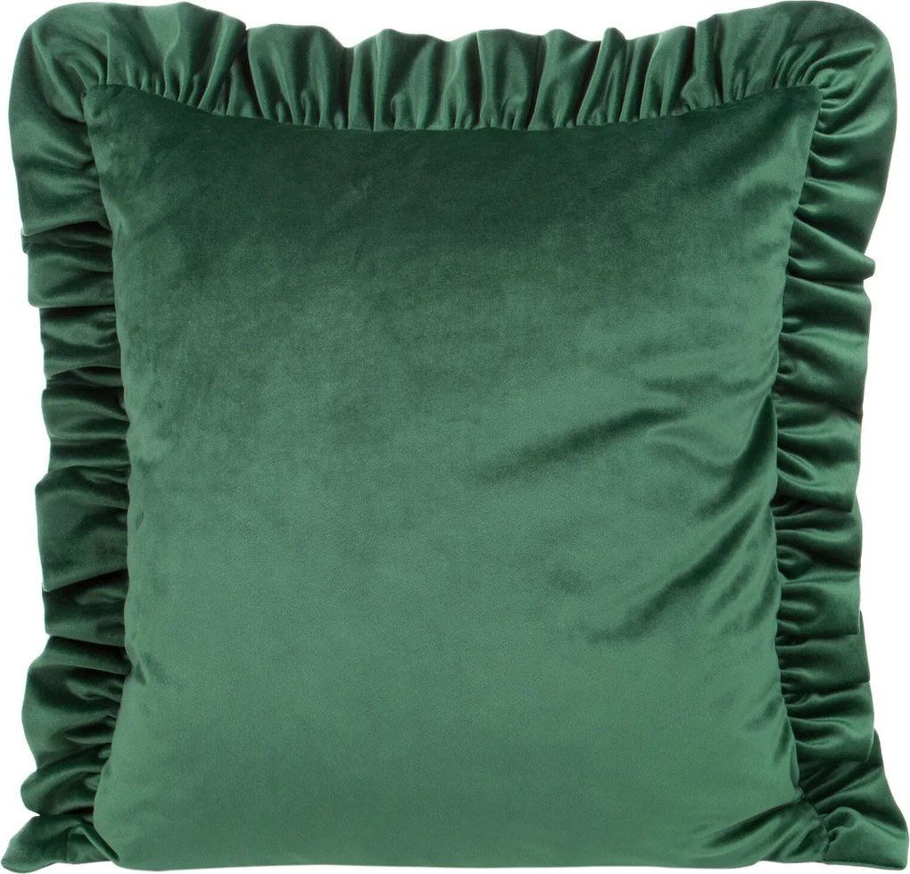DEKORAČNÁ OBLIEČKA NA VANKÚŠ VELVET25 45X45 CM TMAVOZELENÁ