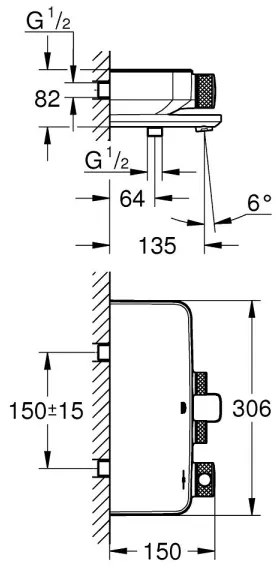 GROHE 34718000 - Termostatická vaňová batéria GROHTHERM SMARTCONTROL 12” chróm